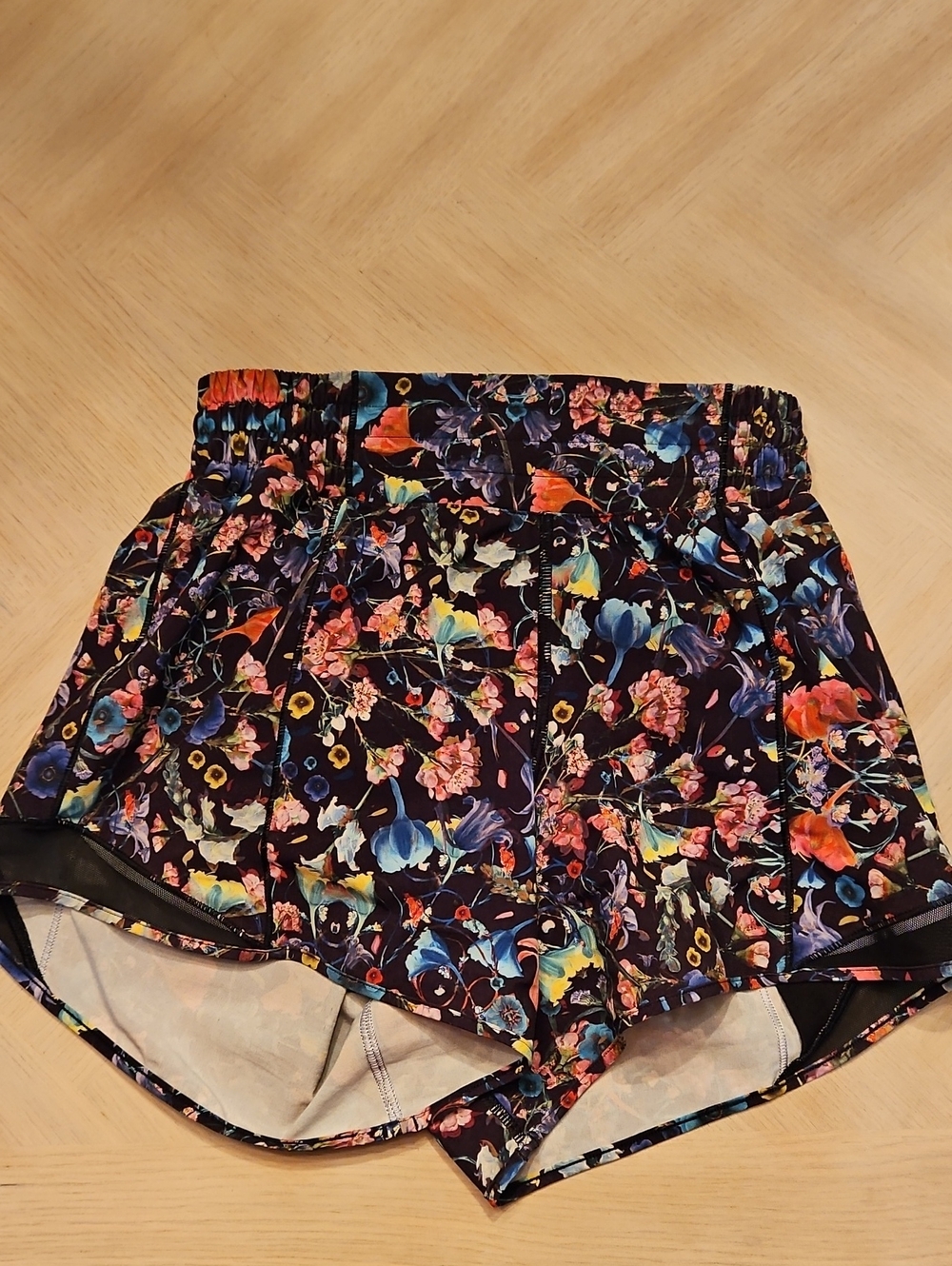 lululemon athletica Black Floral Running Shorts